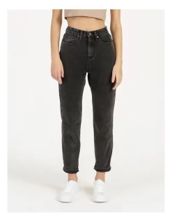 Best Sale 😉 Miss Shop Mom Tapered Jean In Washed Black 🔥 -High Waist Denim Cry Sale unnamed file 1856