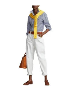 Best Pirce ⭐ Polo Ralph Lauren Hudson Jean In White ⌛ -High Waist Denim Cry Sale unnamed file 1878