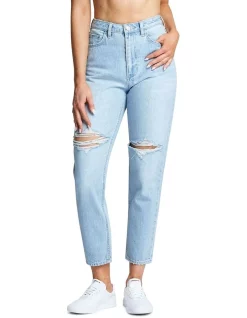 Cheap 🧨 Lee High Mom Tapered Jean Light Blue 😀