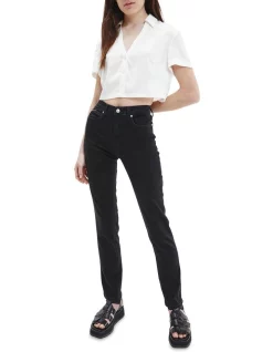 Discount 😉 Calvin Klein 👖 Jeans High Rise Slim In Black 😍 -High Waist Denim Cry Sale unnamed file 1922