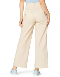 Buy ✨ Princess Highway Arty Geo Embroidered 👖 Jeans Cream ⭐ -High Waist Denim Cry Sale unnamed file 1973