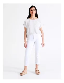 Buy β¨ Regatta Wardrobe Staple Stretch Crop Denim Jean In White π
