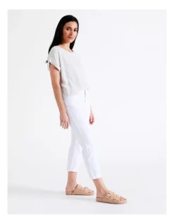 Buy ✨ Regatta Wardrobe Staple Stretch Crop Denim Jean In White 👏 -High Waist Denim Cry Sale unnamed file 2050