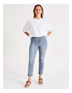 New 🎉 Regatta Wardrobe Staple Stretch Crop Denim Jean In Mid Wash 💯