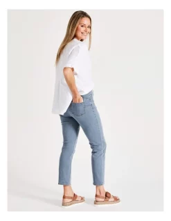 New 🎉 Regatta Wardrobe Staple Stretch Crop Denim Jean In Mid Wash 💯 -High Waist Denim Cry Sale unnamed file 2064