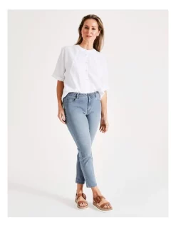 New 🎉 Regatta Wardrobe Staple Stretch Crop Denim Jean In Mid Wash 💯 -High Waist Denim Cry Sale unnamed file 2065