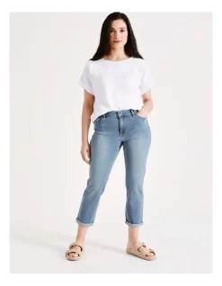 Cheap 🌟 Regatta Wardrobe Staple Stretch Crop Denim Jean In Mid Wash 🎁 -High Waist Denim Cry Sale unnamed file 2069