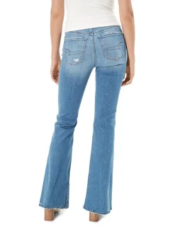 Budget 🧨 American Eagle Ripped Super High Waisted Flare Jean In Cool Blue ❤️ -High Waist Denim Cry Sale unnamed file 2157