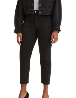 Cheapest β€οΈ Levi's Wedgie Sprout Cotton Straight Leg Jean Black π