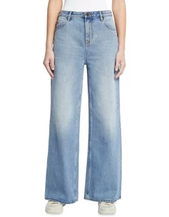 Best Sale 🔔 Sass & Bide Wise Guy Wide Leg Jean In Washed Indigo 🔔 -High Waist Denim Cry Sale unnamed file 2213