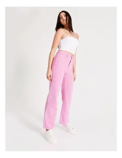 Flash Sale 🧨 Miss Shop Recycled Blend Coloured Wide Leg Jean In Pink Sherbert ⌛ -High Waist Denim Cry Sale unnamed file 2225