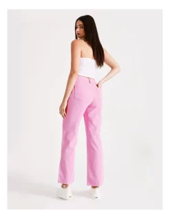Flash Sale 🧨 Miss Shop Recycled Blend Coloured Wide Leg Jean In Pink Sherbert ⌛ -High Waist Denim Cry Sale unnamed file 2226