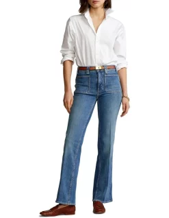 Discount 😉 Polo Ralph Lauren Jenn Flare Jean In Blue 🛒