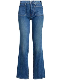 Discount 😉 Polo Ralph Lauren Jenn Flare Jean In Blue 🛒 -High Waist Denim Cry Sale unnamed file 2244