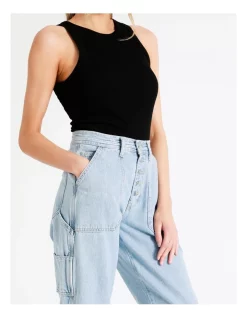 New 🔔 ONLY Gavin High Waisted Straight Cargo 👖 Jeans In Light Blue ❤️ -High Waist Denim Cry Sale unnamed file 225