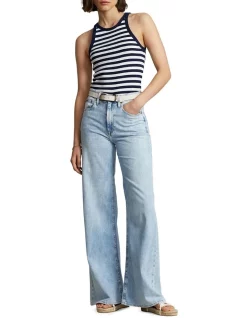 Best Pirce 🔥 Polo Ralph Lauren Wide-Leg Jean In Blue 🔥 -High Waist Denim Cry Sale unnamed file 2268