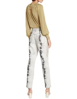 Discount ✔️ Sass & Bide Made Of Metallic Relaxed Boyfriend Jean Metallic 🎉 -High Waist Denim Cry Sale unnamed file 2312