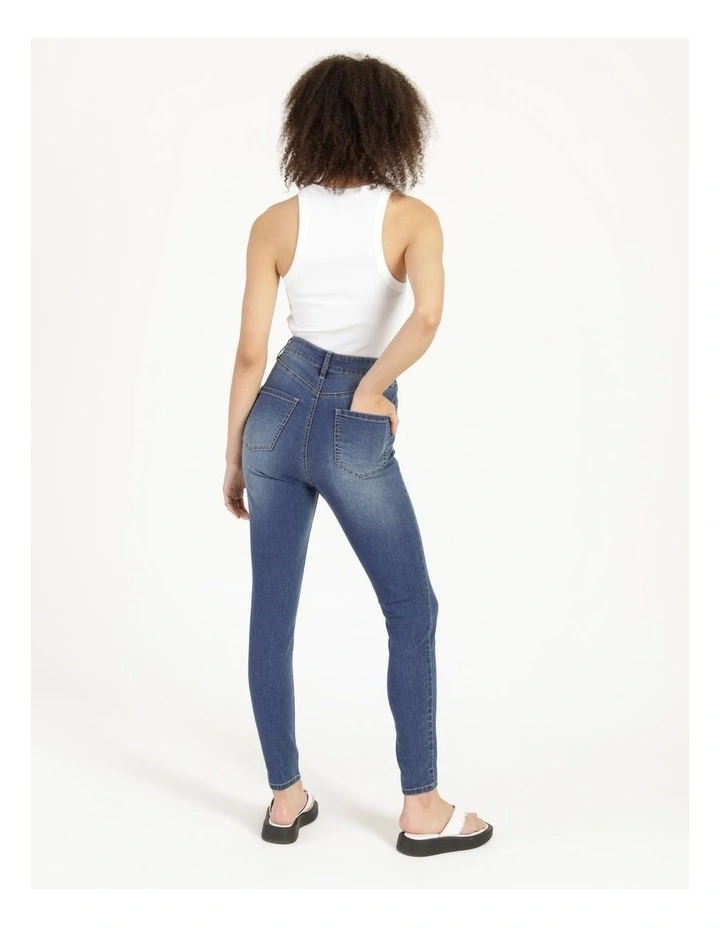 Budget ๐ Miss Shop High Waist Skinny ๐ Jeans In Mid Blues ๐ฅฐ 6 Budget ๐ Miss Shop High Waist Skinny ๐ Jeans In Mid Blues ๐ฅฐ - Image 4
