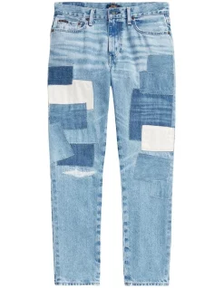 Discount ❤️ Polo Ralph Lauren Patchwork Avery Boyfriend Jean In Blue ❤️ -High Waist Denim Cry Sale unnamed file 2357