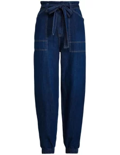 Brand new 🥰 Polo Ralph Lauren Belted Denim Jogger Pant In Blue 🥰 -High Waist Denim Cry Sale unnamed file 2361