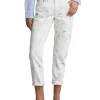 Brand new 🎉 Polo Ralph Lauren Paint Splatter Avery Boyfriend Jean In White 💯 -High Waist Denim Cry Sale unnamed file 2362