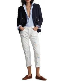 Brand new 🎉 Polo Ralph Lauren Paint Splatter Avery Boyfriend Jean In White 💯 -High Waist Denim Cry Sale unnamed file 2364