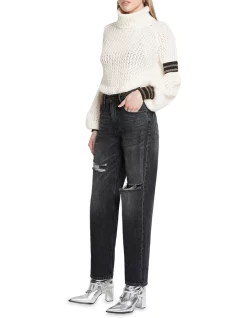 Best Sale 🎁 Sass & Bide Roll With Me Straight Jean Washed Black 🧨 -High Waist Denim Cry Sale unnamed file 309