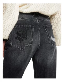 Best Sale 🎁 Sass & Bide Roll With Me Straight Jean Washed Black 🧨 -High Waist Denim Cry Sale unnamed file 311