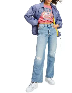 Best Pirce π₯ Tommy π Jeans Betsy Mid Rise Straight Hemp π Jeans Light Denim π₯