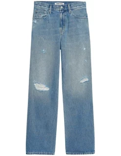 Best Pirce 🔥 Tommy 👖 Jeans Betsy Mid Rise Straight Hemp 👖 Jeans Light Denim 🔥 -High Waist Denim Cry Sale unnamed file 344