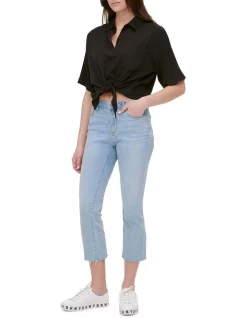 Buy 💯 DKNY Foundation Slim Straight Crop Jean 😍