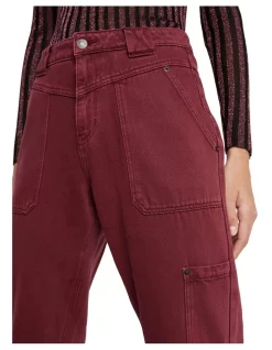 Deals 🎁 Sass & Bide The Merlot Relaxed Fit Jean Burgundy Wash ✔️ -High Waist Denim Cry Sale unnamed file 384