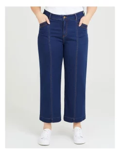 Cheapest 🔔 Taking Shape Seam Front Wide Leg Jean In Indigo 🔥