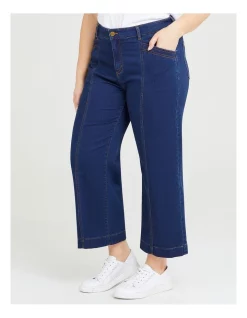 Cheapest 🔔 Taking Shape Seam Front Wide Leg Jean In Indigo 🔥 -High Waist Denim Cry Sale unnamed file 394