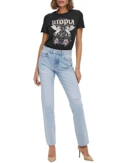 Cheap 𧨠ONLY Fine Life High Rise π Jeans Light Blue Denim β