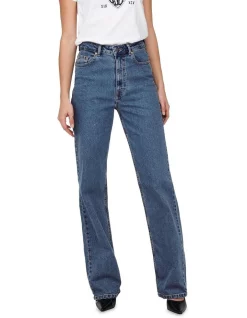 Budget 😉 ONLY Camille Life Wide 👖 Jeans Medium Blue 🥰 -High Waist Denim Cry Sale unnamed file 439