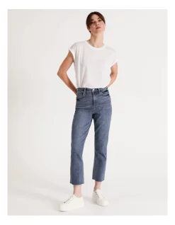 Best Pirce ⌛ Grab Denim Billie Straight Jean Mid Blue Marble Distressed 👏 -High Waist Denim Cry Sale unnamed file 450