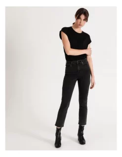 Cheapest β Grab Denim Billie Straight Jean Black Distressed π