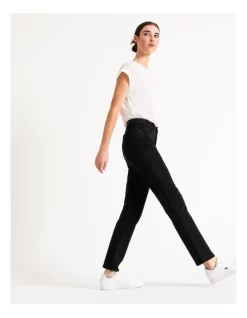 Cheap π Grab Denim Harper High Rise Full Length Straight Jean Black π₯