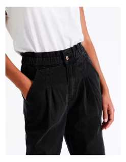 Wholesale 🔔 Grab Denim Paperbag Waist 👖 Jeans Washed Black 🤩 -High Waist Denim Cry Sale unnamed file 486