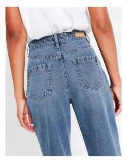 Hot Sale ❤️ Grab Denim Turnback Straight Leg Jean Caledonia Blue ✔️ -High Waist Denim Cry Sale unnamed file 491