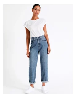 Hot Sale ❤️ Grab Denim Turnback Straight Leg Jean Caledonia Blue ✔️ -High Waist Denim Cry Sale unnamed file 494