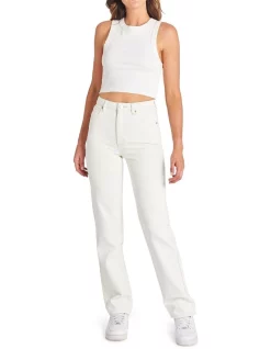 Cheap π Abrand π Jeans A 94 High Straight Jean In Stone White π₯