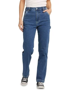 Hot Sale ✨ Riders By Lee High Straight Long Carpenter In Eternal Blue 🌟