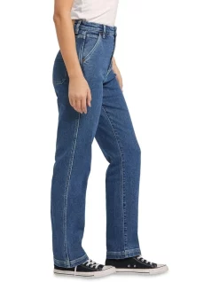 Hot Sale ✨ Riders By Lee High Straight Long Carpenter In Eternal Blue 🌟 -High Waist Denim Cry Sale unnamed file 517