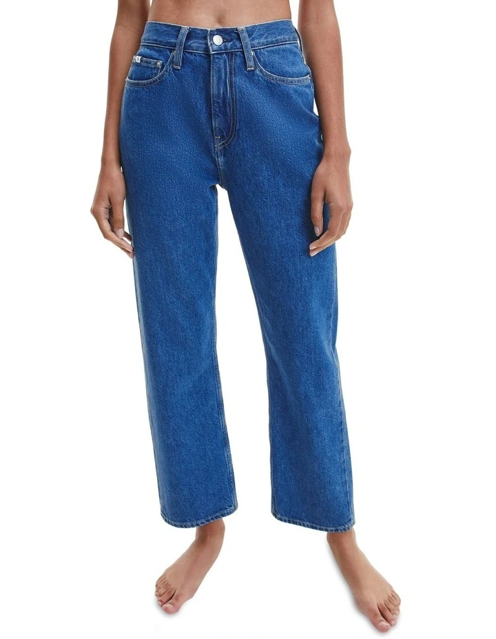 Outlet β€οΈ Calvin Klein π Jeans High Rise Straight Ankle Jean Medium Blue π 3 Outlet β€οΈ Calvin Klein π Jeans High Rise Straight Ankle Jean Medium Blue π