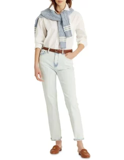 Deals ⌛ Lauren Ralph Lauren High-Rise Straight Ankle Jean 😀 -High Waist Denim Cry Sale unnamed file 613