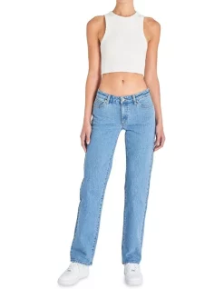 Coupon 👍 Abrand 👖 Jeans A 99 Low Straight Jean Debbie Mid Blue 😀