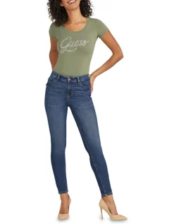 New 🎉 Guess 1981 Skinny Jean In Mid Blue 😍 -High Waist Denim Cry Sale unnamed file 683