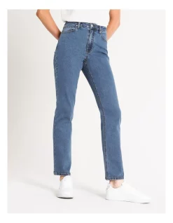 Top 10 🛒 Grab Denim Harper High Rise Full Length Straight Jean Arizona Mid Blue 🥰 -High Waist Denim Cry Sale unnamed file 70